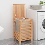 Market - Spalare si intretinere rufe - Uscatoare de rufe si accesorii - Cos de rufe, 45x45x65 cm, lemn masiv de nuc - Infinity.ro