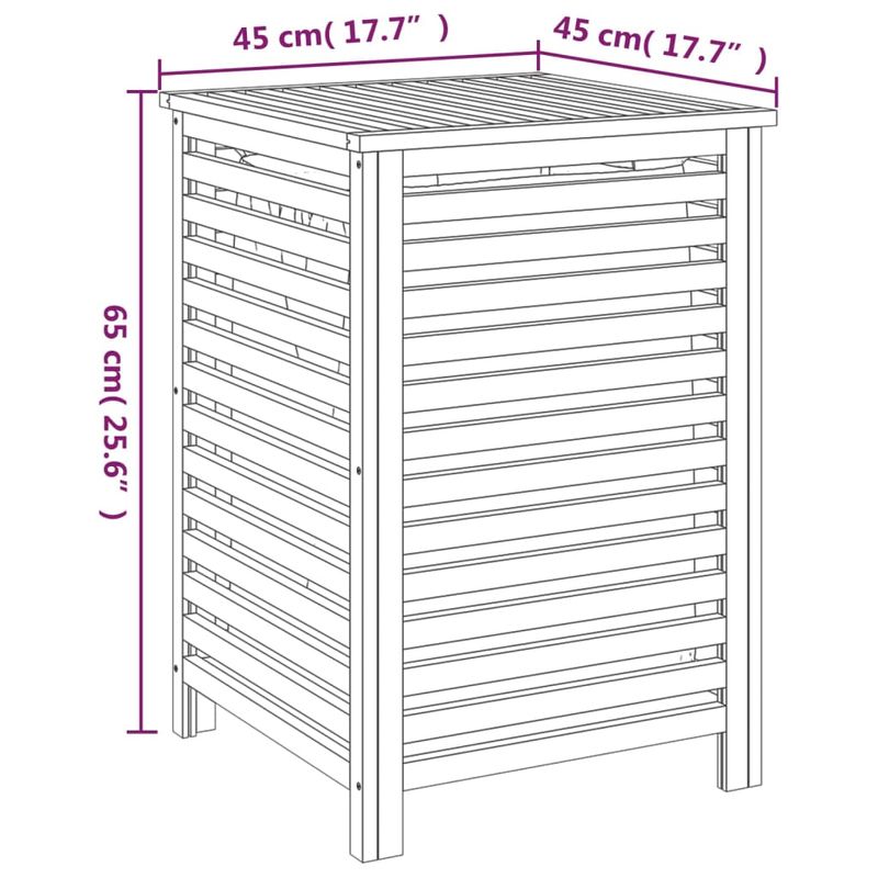 Market - Spalare si intretinere rufe - Uscatoare de rufe si accesorii - Cos de rufe, 45x45x65 cm, lemn masiv de nuc - Infinity.ro