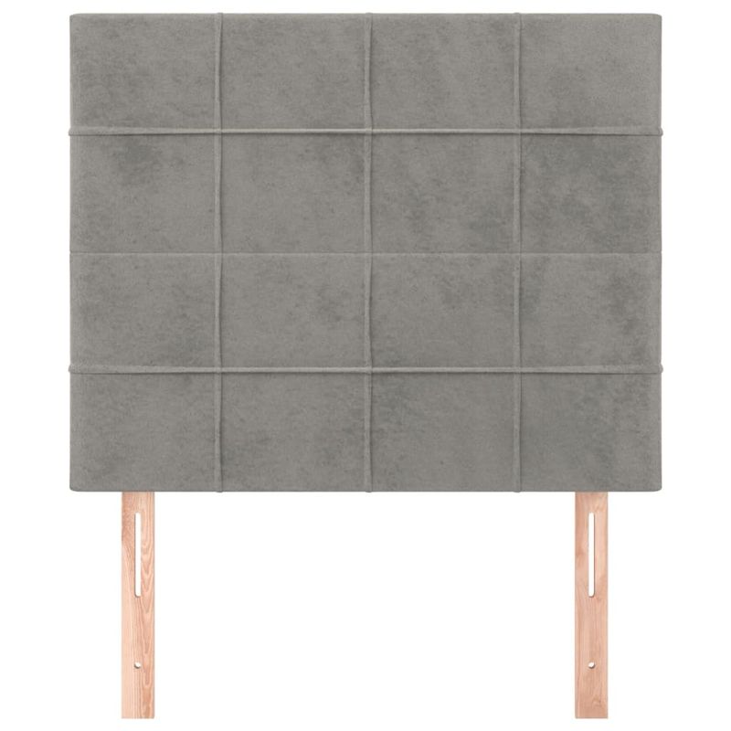 Casa si Gradina - Mobilier - Paturi si accesorii - Accesorii paturi - Tablii de pat, 2 buc, gri deschis, 80x5x78/88 cm, catifea - Infinity.ro