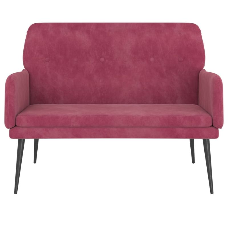 Casa si Gradina - Mobilier - Canapele si coltare - Banchete - Banca, rosu vin, 108x79x79 cm, catifea - Infinity.ro