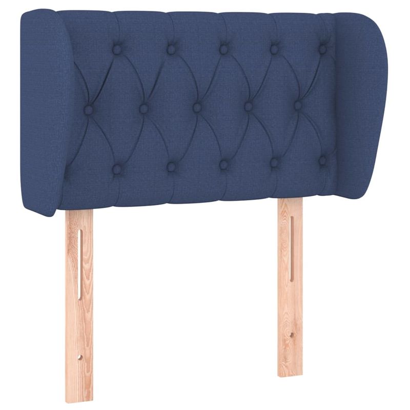 Casa si Gradina - Mobilier - Paturi si accesorii - Accesorii paturi - Tablie de pat cu aripioare, albastru, 83x23x78/88 cm  textil - Infinity.ro