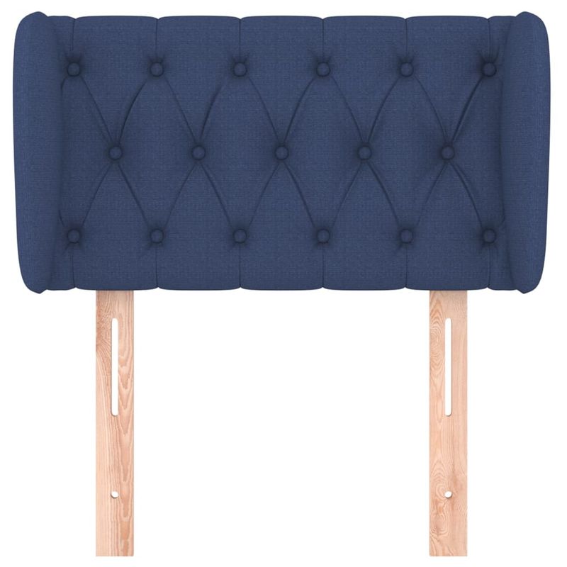 Casa si Gradina - Mobilier - Paturi si accesorii - Accesorii paturi - Tablie de pat cu aripioare, albastru, 83x23x78/88 cm  textil - Infinity.ro
