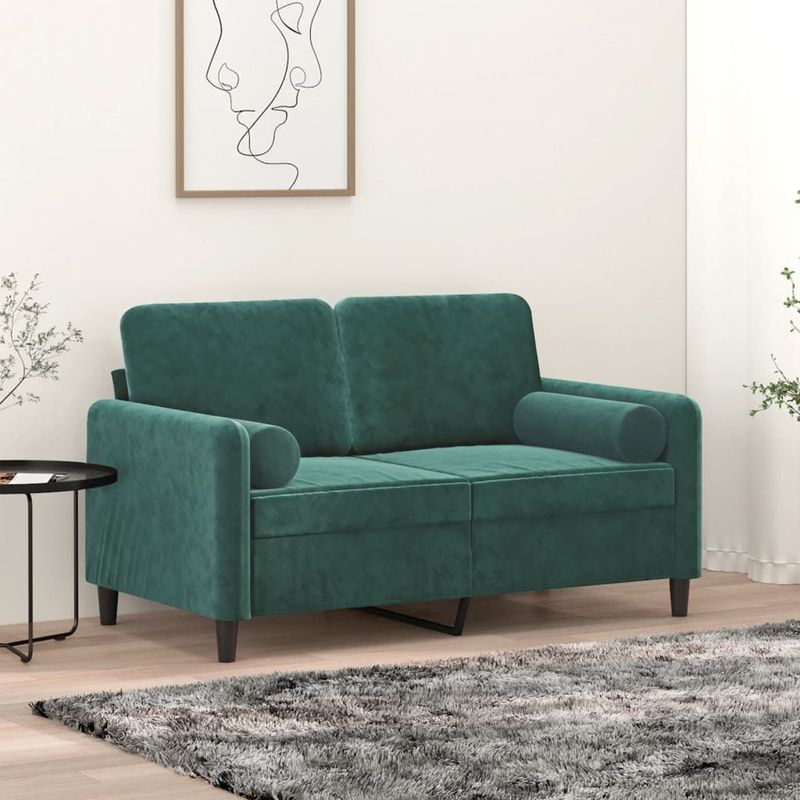 Casa si Gradina - Textile si covoare - Perne si pilote - Perne decorative - Perne decorative, 2 buc., verde inchis, Ø15x50 cm, catifea - Infinity.ro