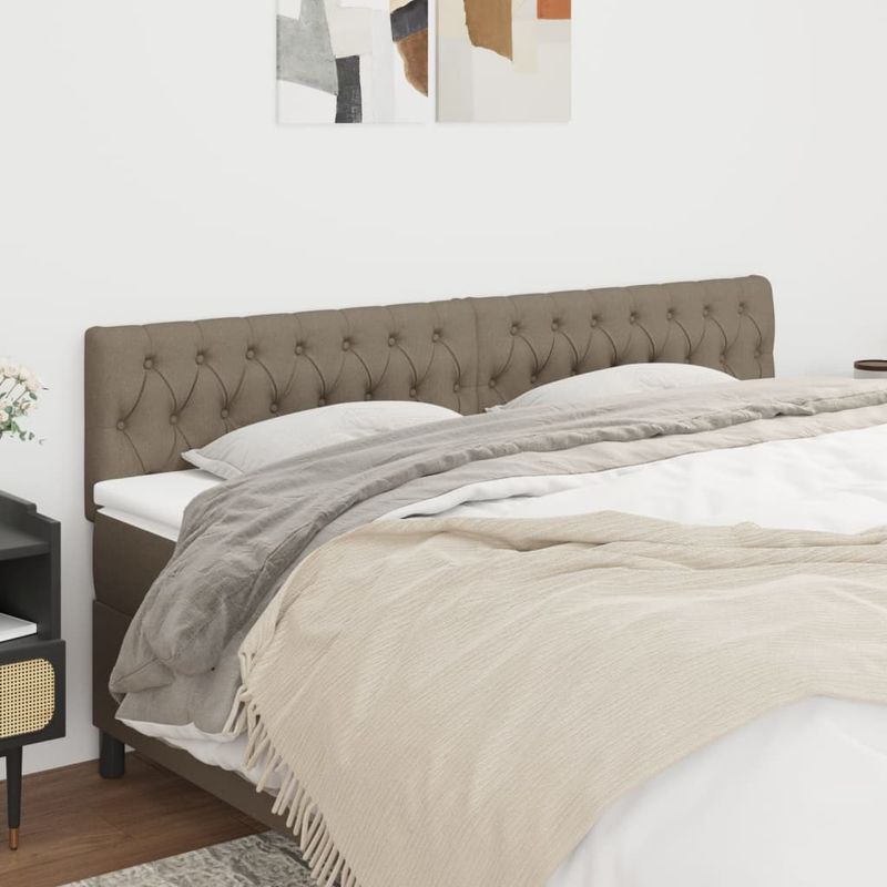 Casa si Gradina - Mobilier - Paturi si accesorii - Accesorii paturi - Tablii de pat, 2 buc, gri taupe, 90x7x78/88 cm, textil, model jos, mărime 180 cm - Infinity.ro