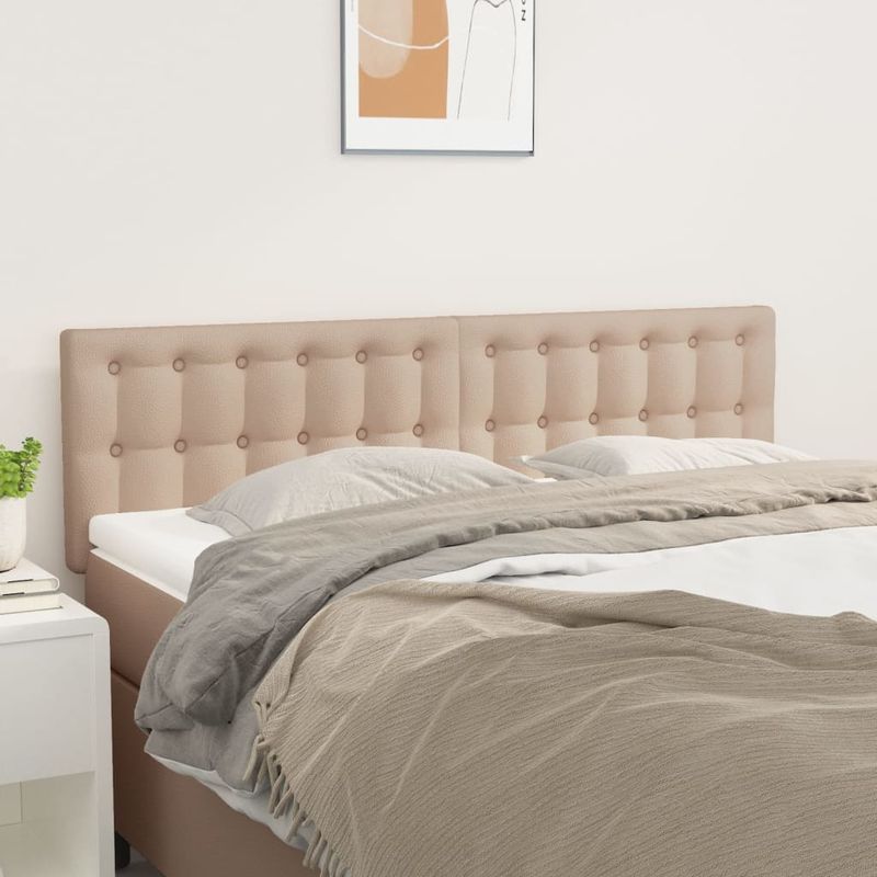 Casa si Gradina - Mobilier - Paturi si accesorii - Accesorii paturi - Tablii de pat 2 buc. cappuccino 72x5x78/88 cm piele ecologica - Infinity.ro