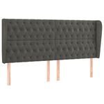 Casa si Gradina - Mobilier - Paturi si accesorii - Accesorii paturi - Tablie de pat cu aripioare gri inchis 203x23x118/128 cm catifea - Infinity.ro