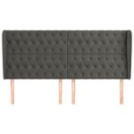 Casa si Gradina - Mobilier - Paturi si accesorii - Accesorii paturi - Tablie de pat cu aripioare gri inchis 203x23x118/128 cm catifea - Infinity.ro