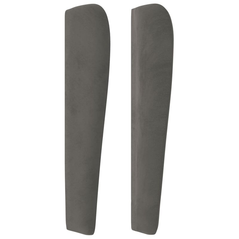 Casa si Gradina - Mobilier - Paturi si accesorii - Accesorii paturi - Tablie de pat cu aripioare gri inchis 203x23x118/128 cm catifea - Infinity.ro