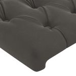 Casa si Gradina - Mobilier - Paturi si accesorii - Accesorii paturi - Tablie de pat cu aripioare gri inchis 203x23x118/128 cm catifea - Infinity.ro