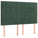 Casa si Gradina - Mobilier - Paturi si accesorii - Accesorii paturi - Tablii de pat, 4 buc, verde inchis, 72x5x78/88 cm, catifea - Infinity.ro