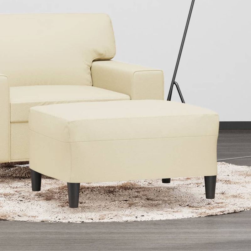 Casa si Gradina - Mobilier - Scaune si fotolii - Tabureti - Taburet, crem, 70x55x41 cm, piele ecologica - Infinity.ro