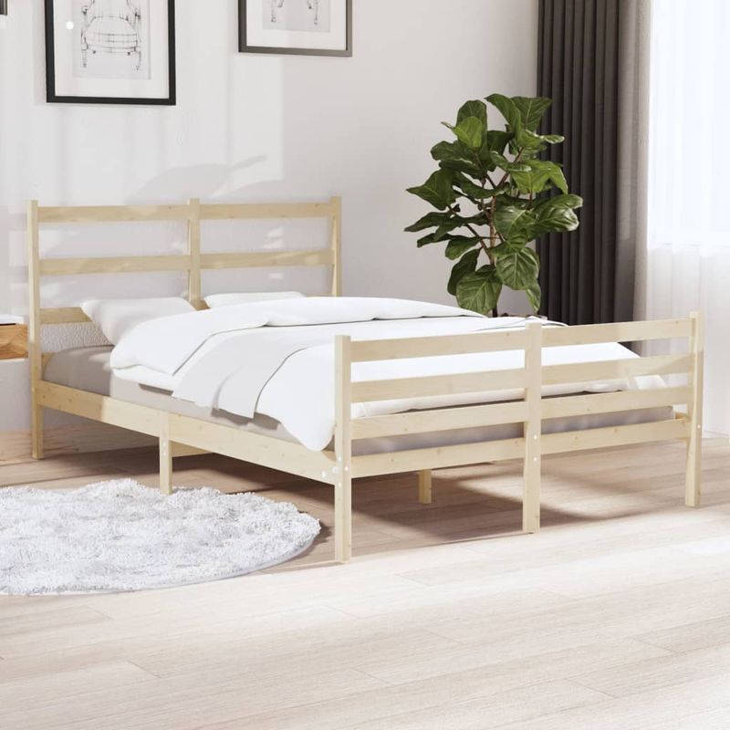 Casa si Gradina - Mobilier - Paturi si accesorii - Paturi - Cadru de pat, 140x190 cm, lemn masiv de pin - Infinity.ro