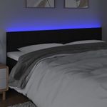 Casa si Gradina - Mobilier - Paturi si accesorii - Accesorii paturi - Tablie de pat cu LED, negru, 180x5x78/88 cm, textil - Infinity.ro