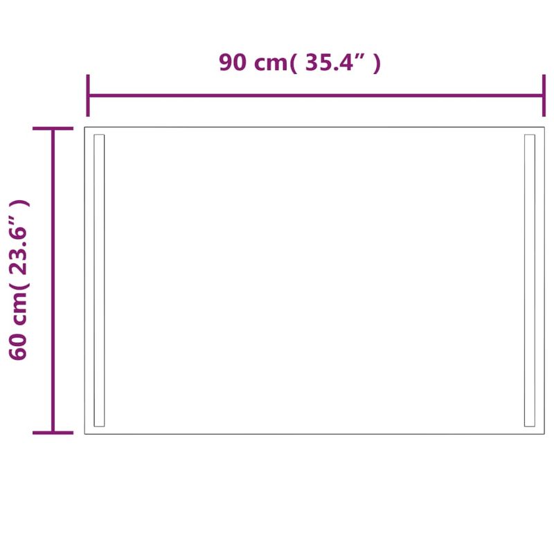 Casa si Gradina - Decoratiuni - Oglinzi - Oglinda de baie cu LED, 90x60 cm - Infinity.ro