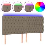 Casa si Gradina - Mobilier - Paturi si accesorii - Accesorii paturi - Tablie de pat cu LED, gri taupe, 200x7x118/128 cm, textil - Infinity.ro