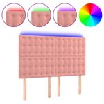 Casa si Gradina - Mobilier - Paturi si accesorii - Accesorii paturi - Tablie de pat cu LED, roz, 144x5x118/128 cm, catifea - Infinity.ro