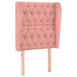 Casa si Gradina - Mobilier - Paturi si accesorii - Accesorii paturi - Tablie de pat cu aripioare, roz, 83x23x118/128 cm, catifea - Infinity.ro