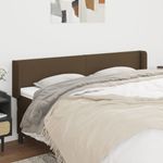 Casa si Gradina - Mobilier - Paturi si accesorii - Accesorii paturi - Tablie de pat cu aripioare maro inchis183x16x78/88 cm textil - Infinity.ro