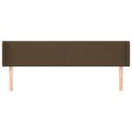 Casa si Gradina - Mobilier - Paturi si accesorii - Accesorii paturi - Tablie de pat cu aripioare maro inchis183x16x78/88 cm textil - Infinity.ro