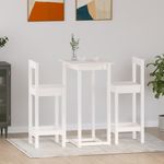 Casa si Gradina - Mobilier - Seturi de mobilier - Seturi bucatarie - Set mobilier de bar, 3 piese, alb, lemn masiv de pin - Infinity.ro