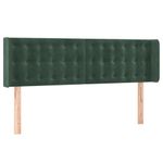 Casa si Gradina - Mobilier - Paturi si accesorii - Accesorii paturi - Tablie de pat cu aripioare verde inchis 147x16x78/88 cm catifea - Infinity.ro