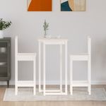 Casa si Gradina - Mobilier - Seturi de mobilier - Seturi bucatarie - Set mobilier de bar, 3 piese, alb, lemn masiv de pin - Infinity.ro