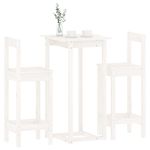 Casa si Gradina - Mobilier - Seturi de mobilier - Seturi bucatarie - Set mobilier de bar, 3 piese, alb, lemn masiv de pin - Infinity.ro