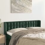 Casa si Gradina - Mobilier - Paturi si accesorii - Accesorii paturi - Tablie de pat cu aripioare verde inchis 147x16x78/88 cm catifea - Infinity.ro