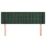 Casa si Gradina - Mobilier - Paturi si accesorii - Accesorii paturi - Tablie de pat cu aripioare verde inchis 147x16x78/88 cm catifea - Infinity.ro