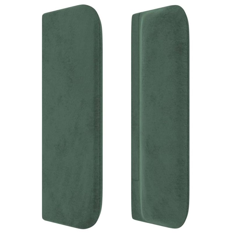 Casa si Gradina - Mobilier - Paturi si accesorii - Accesorii paturi - Tablie de pat cu aripioare verde inchis 147x16x78/88 cm catifea - Infinity.ro