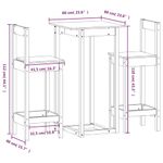 Casa si Gradina - Mobilier - Seturi de mobilier - Seturi bucatarie - Set mobilier de bar, 3 piese, alb, lemn masiv de pin - Infinity.ro