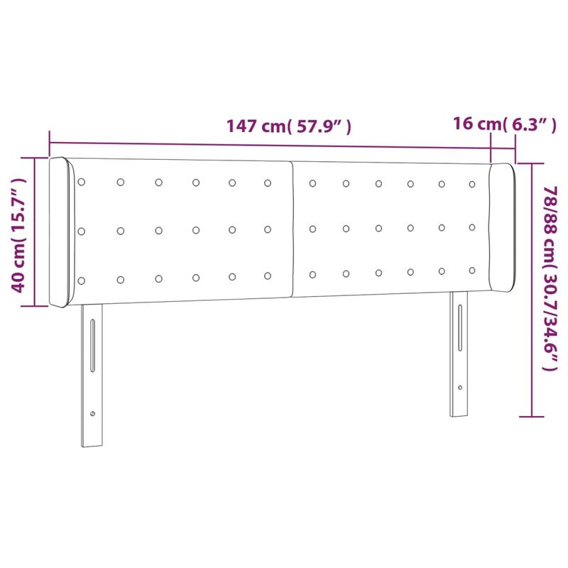 Casa si Gradina - Mobilier - Paturi si accesorii - Accesorii paturi - Tablie de pat cu aripioare verde inchis 147x16x78/88 cm catifea - Infinity.ro