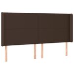 Casa si Gradina - Mobilier - Paturi si accesorii - Accesorii paturi - Tablie de pat cu LED, maro, 183x16x118/128 cm, piele ecologica - Infinity.ro