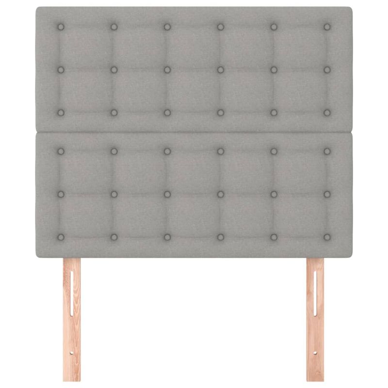 Casa si Gradina - Mobilier - Paturi si accesorii - Accesorii paturi - Tablii de pat, 2 buc, gri deschis, 90x5x78/88 cm, textil - Infinity.ro