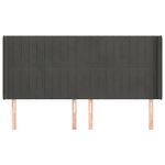 Casa si Gradina - Mobilier - Paturi si accesorii - Accesorii paturi - Tablie de pat cu aripioare gri inchis 163x16x118/128 cm catifea - Infinity.ro
