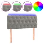Casa si Gradina - Mobilier - Paturi si accesorii - Accesorii paturi - Tablie de pat cu LED, gri deschis, 90x7x78/88 cm, catifea - Infinity.ro
