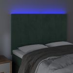 Casa si Gradina - Mobilier - Paturi si accesorii - Accesorii paturi - Tablie de pat cu LED, verde inchis, 144x5x118/128 cm, catifea - Infinity.ro