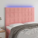 Casa si Gradina - Mobilier - Paturi si accesorii - Accesorii paturi - Tablie de pat cu LED, roz, 144x5x118/128 cm, catifea - Infinity.ro