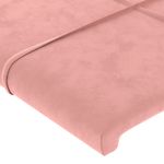 Casa si Gradina - Mobilier - Paturi si accesorii - Accesorii paturi - Tablie de pat cu LED, roz, 144x5x118/128 cm, catifea - Infinity.ro