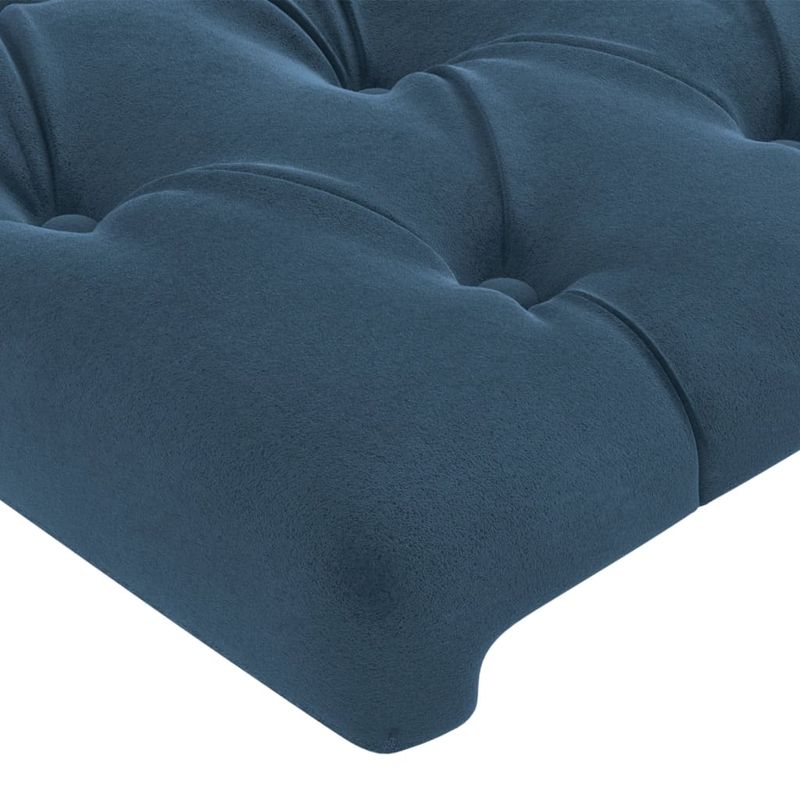 Casa si Gradina - Mobilier - Paturi si accesorii - Accesorii paturi - Tablie pat cu urechi albastru inchis 163x23x118/128 cm catifea - Infinity.ro