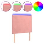 Casa si Gradina - Mobilier - Paturi si accesorii - Accesorii paturi - Tablie de pat cu LED, roz, 90x5x118/128 cm, catifea - Infinity.ro