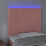 Casa si Gradina - Mobilier - Paturi si accesorii - Accesorii paturi - Tablie de pat cu LED, roz, 90x5x118/128 cm, catifea - Infinity.ro