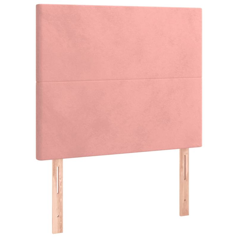 Casa si Gradina - Mobilier - Paturi si accesorii - Accesorii paturi - Tablie de pat cu LED, roz, 90x5x118/128 cm, catifea - Infinity.ro
