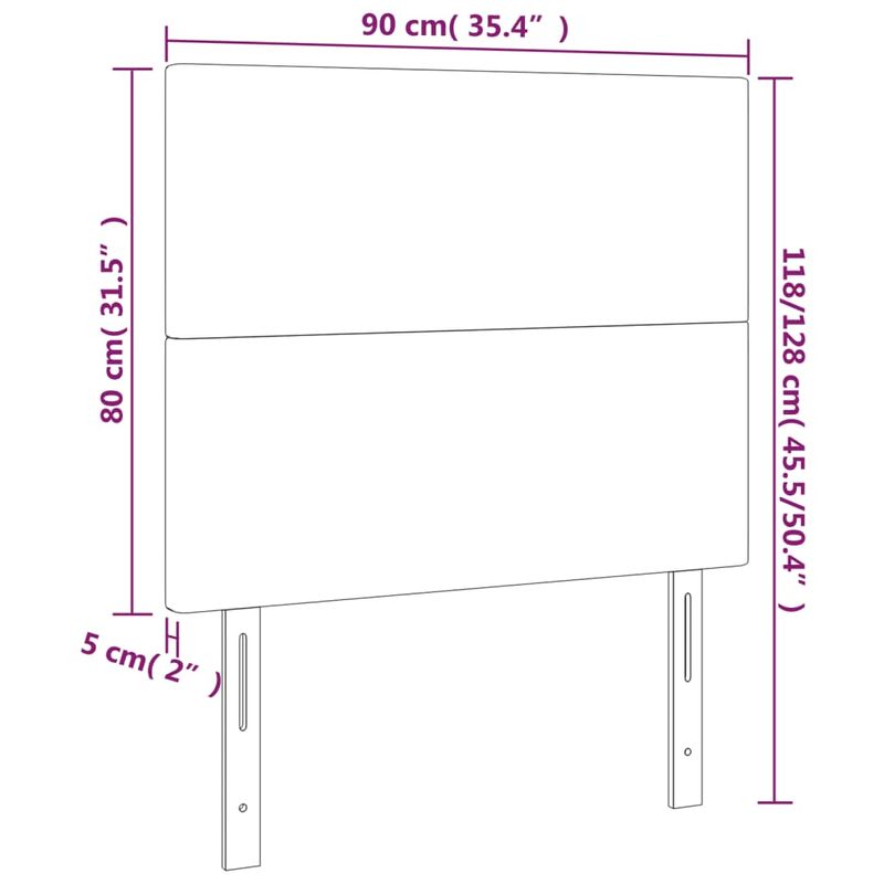 Casa si Gradina - Mobilier - Paturi si accesorii - Accesorii paturi - Tablie de pat cu LED, roz, 90x5x118/128 cm, catifea - Infinity.ro