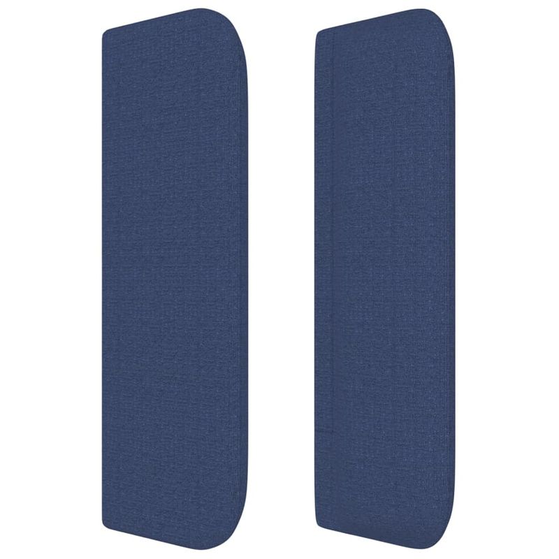 Casa si Gradina - Mobilier - Paturi si accesorii - Accesorii paturi - Tablie de pat cu aripioare albastru 83x16x78/88 cm textil - Infinity.ro