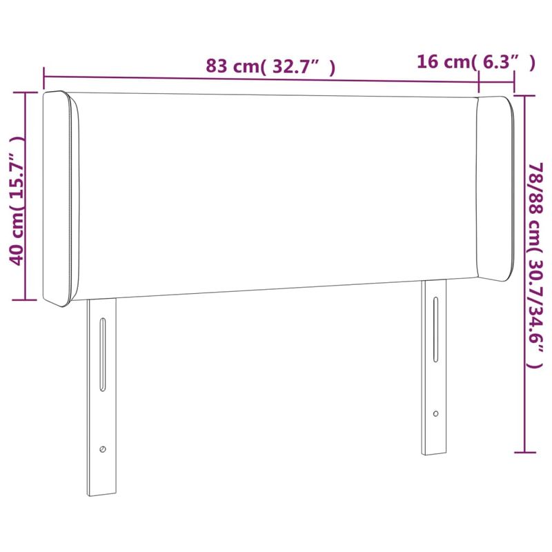Casa si Gradina - Mobilier - Paturi si accesorii - Accesorii paturi - Tablie de pat cu aripioare albastru 83x16x78/88 cm textil - Infinity.ro