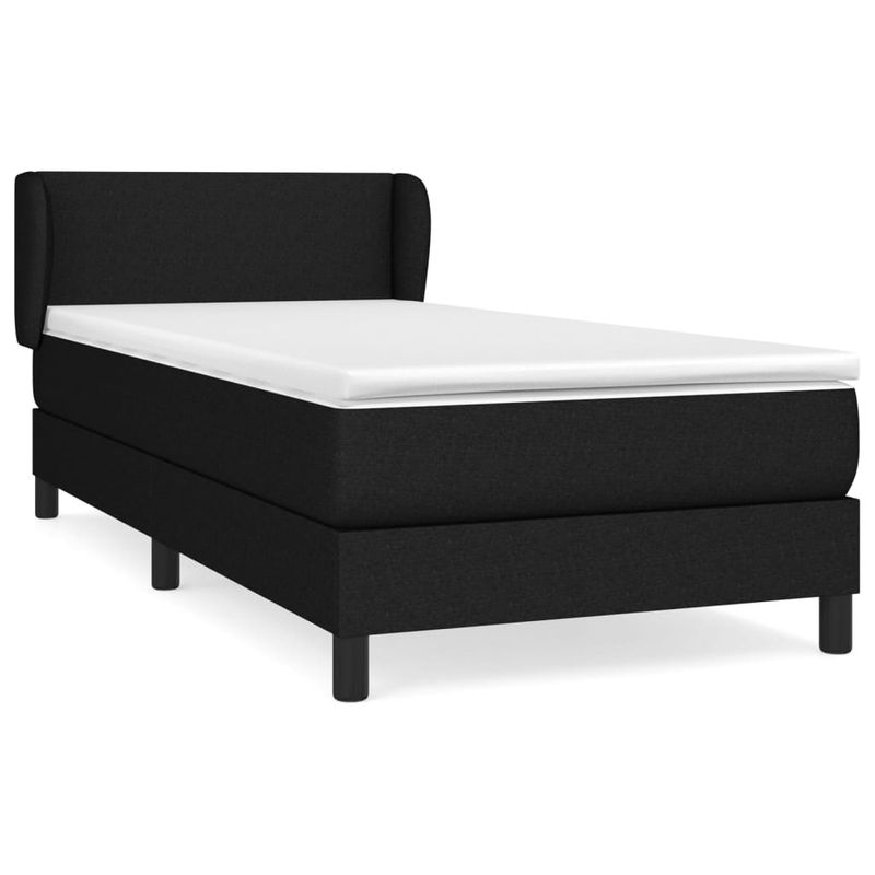 Casa si Gradina - Mobilier - Paturi si accesorii - Paturi - Pat box spring cu saltea, negru, 90x190 cm, textil - Infinity.ro