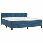 Casa si Gradina - Mobilier - Paturi si accesorii - Paturi - Pat box spring cu saltea, albastru inchis, 160x200 cm, catifea - Infinity.ro