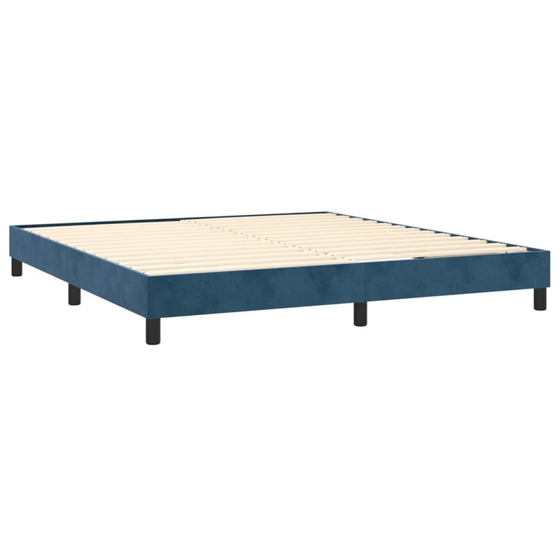 Casa si Gradina - Mobilier - Paturi si accesorii - Paturi - Pat box spring cu saltea, albastru inchis, 160x200 cm, catifea - Infinity.ro