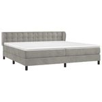 Casa si Gradina - Mobilier - Paturi si accesorii - Paturi - Pat box spring cu saltea, gri deschis, 200x200 cm, catifea - Infinity.ro